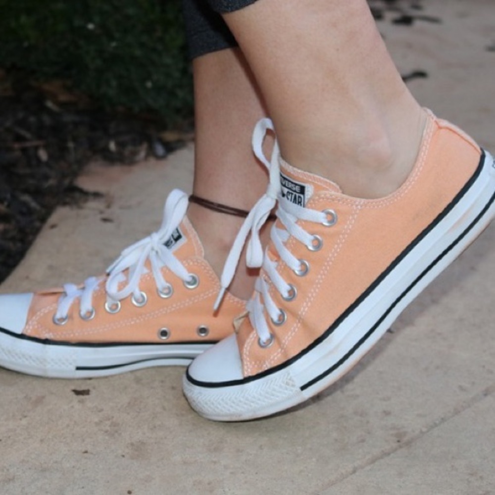 Bright peach converse
